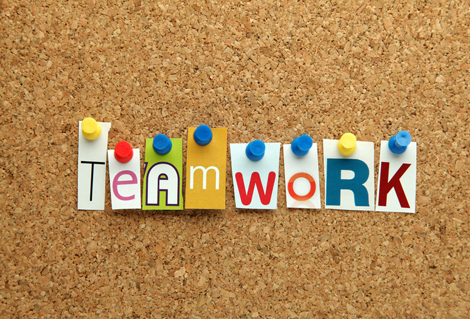 Teamwork corkboard