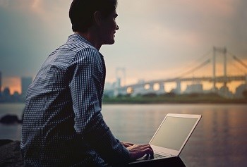 man on a laptop