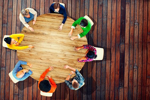Meeting around a conference table