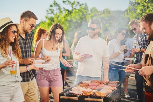 friends at barbecue