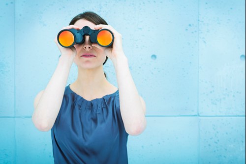 woman with binoculars