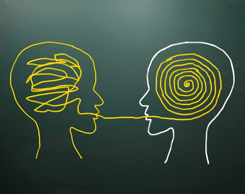 two minds communicating illustration