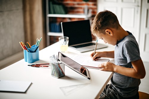 child writing