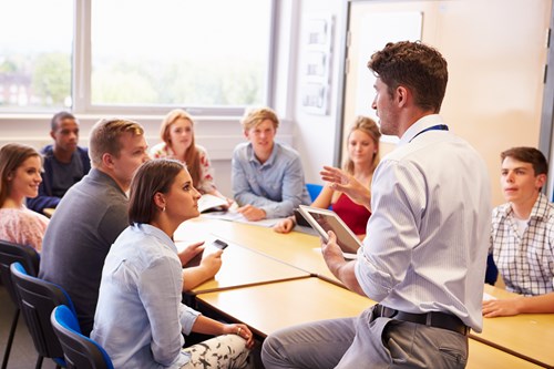 teacher with students